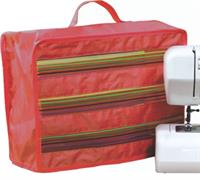 DUST COVER SEWING MACHINE XLGE, 55X30X29CM RED